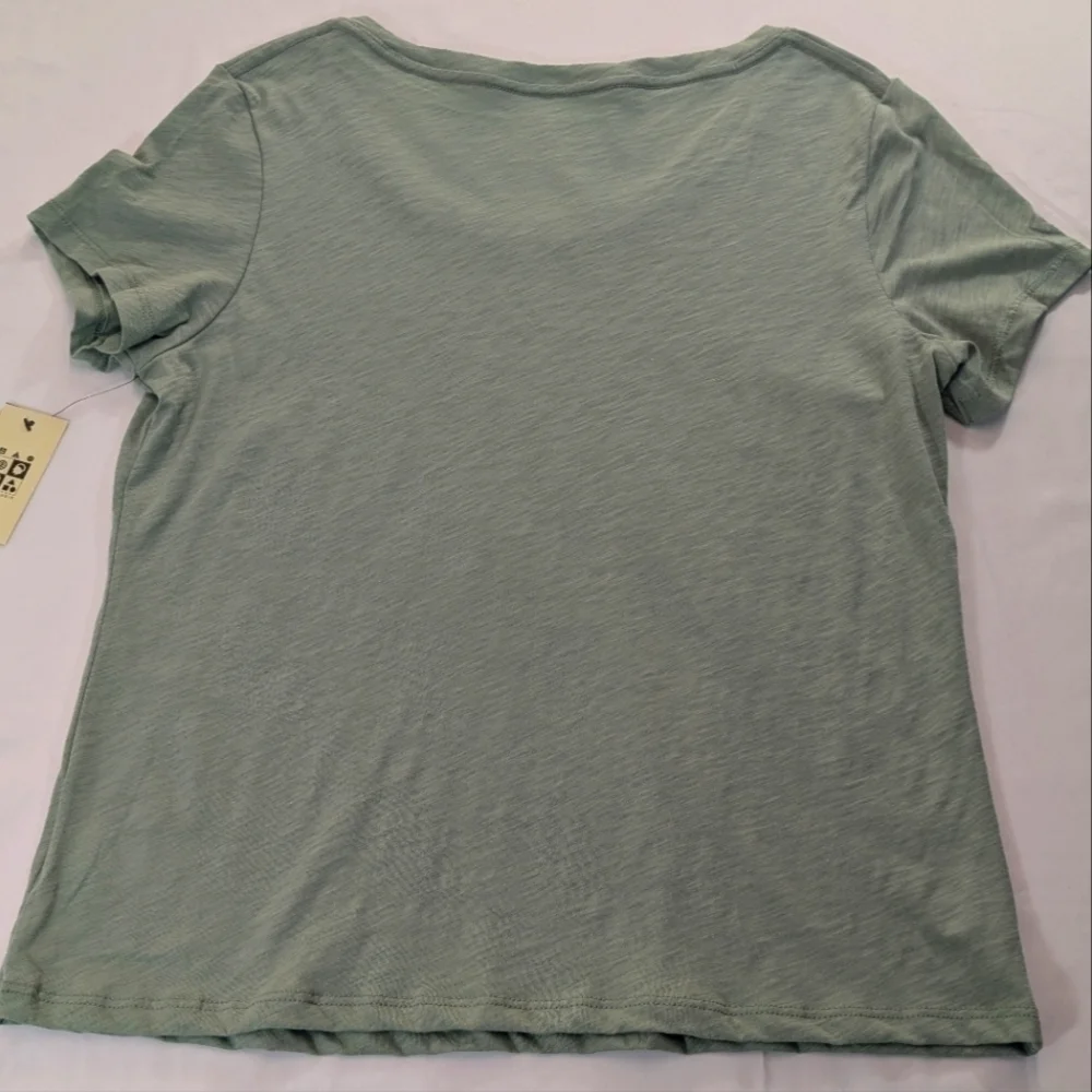 Michael Michael Kors Olive Green Ruffle/Flutter Sleeve Gold Zip Top Size Medium